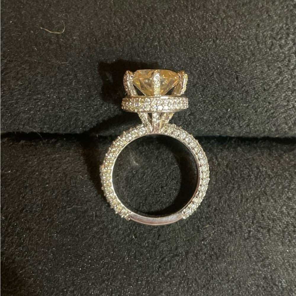 Oh My Gorgeous 6.34 CT Certified Round Brilliant Cut Moissanite Diamond Ring - Picture 9 of 11
